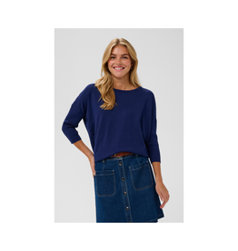 Saint Tropez Mila Roundneck Pullover in Navy Peony by Saint Tropez