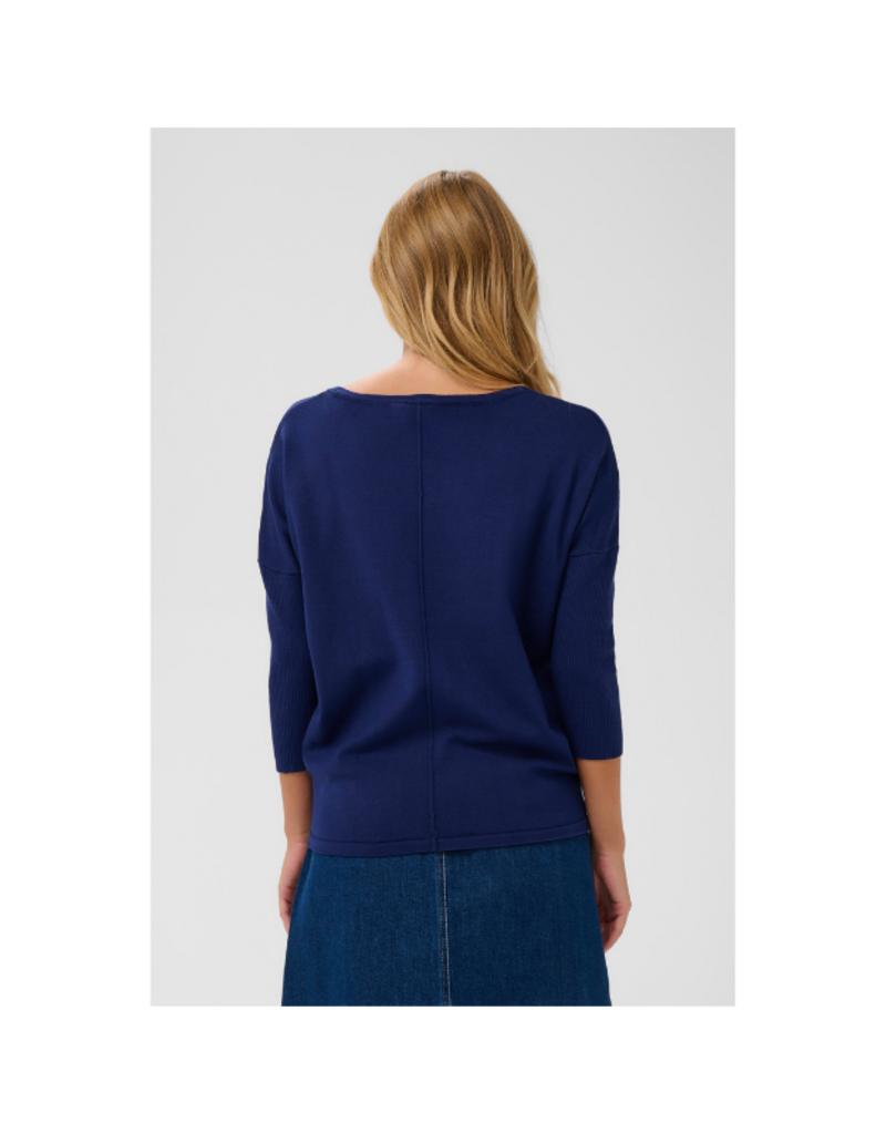 Saint Tropez Mila Roundneck Pullover in Navy Peony by Saint Tropez