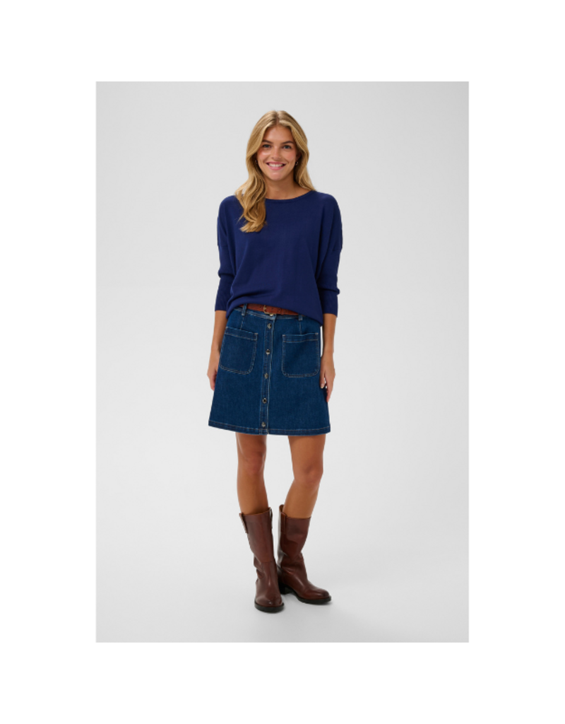 Saint Tropez Mila Roundneck Pullover in Navy Peony by Saint Tropez