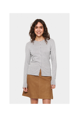 Saint Tropez Mila Cardigan in Pearl Grey Melange by Saint Tropez