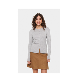 Saint Tropez Mila Cardigan in Pearl Grey Melange by Saint Tropez