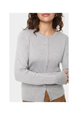 Saint Tropez Mila Cardigan in Pearl Grey Melange by Saint Tropez