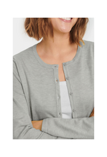 Saint Tropez Mila Cardigan in Pearl Grey Melange by Saint Tropez