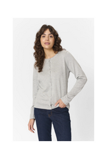 Saint Tropez Mila Cardigan in Pearl Grey Melange by Saint Tropez