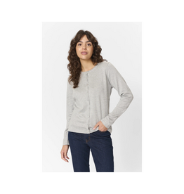 Saint Tropez Mila Cardigan in Pearl Grey Melange by Saint Tropez