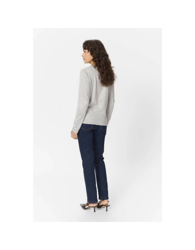 Saint Tropez Mila Cardigan in Pearl Grey Melange by Saint Tropez