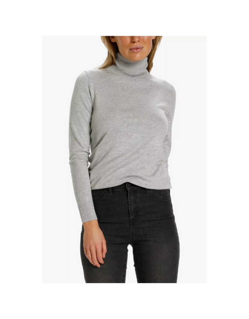 Saint Tropez Mila Turtleneck in Pearl Grey Melange by Saint Tropez