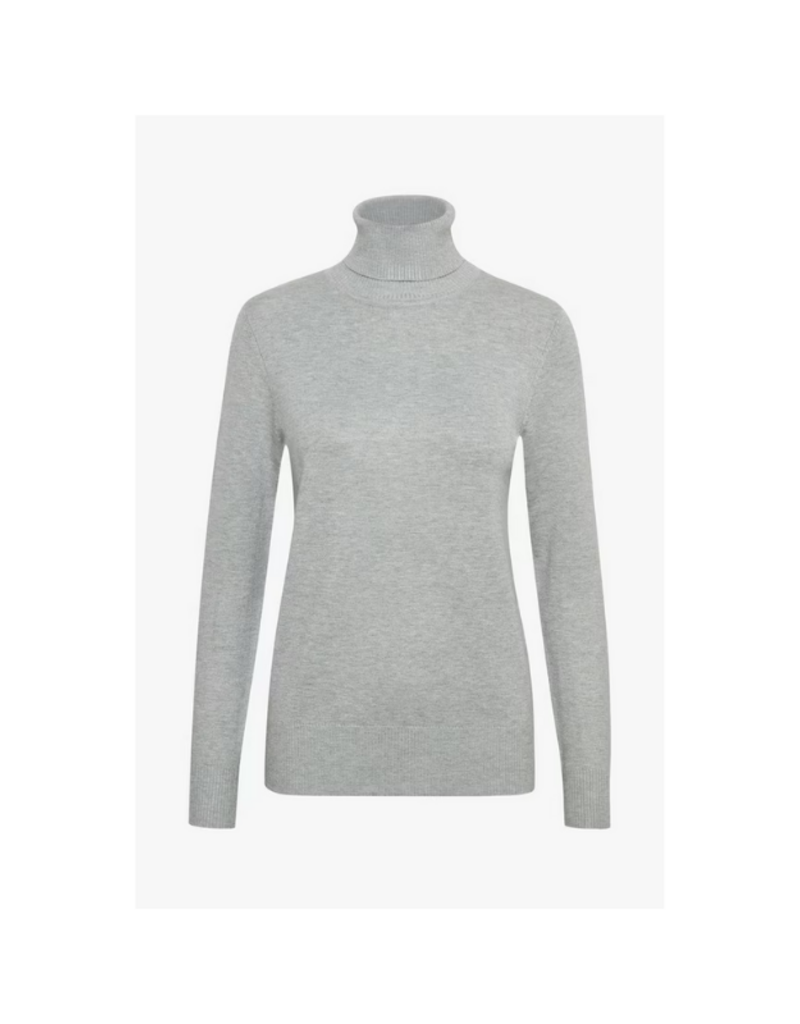 Saint Tropez Mila Turtleneck in Pearl Grey Melange by Saint Tropez