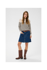 Saint Tropez Mila Round Neck Pullover in Grey Morn Mila Stripe by Saint Tropez