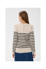 Saint Tropez Mila Round Neck Pullover in Grey Morn Mila Stripe by Saint Tropez