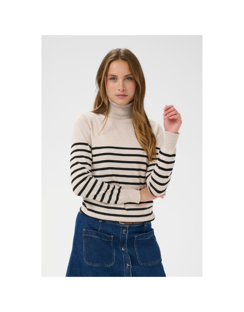Saint Tropez Mila Turtleneck in Grey Morn Mila Stripe by Saint Tropez
