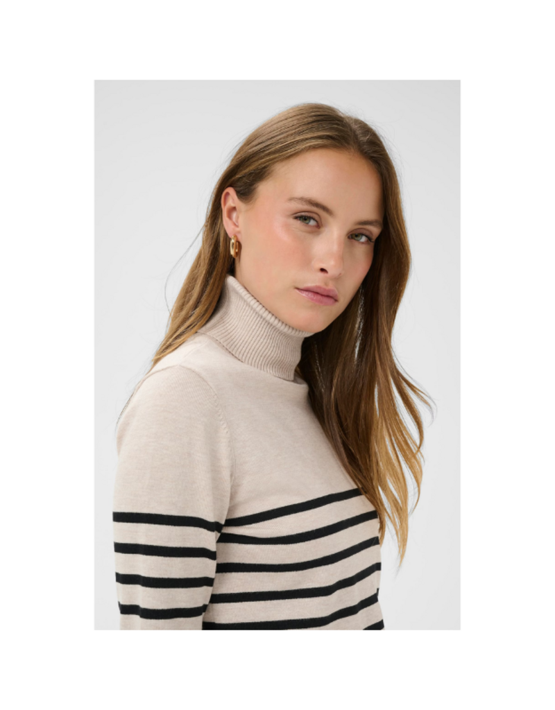 Saint Tropez Mila Turtleneck in Grey Morn Mila Stripe by Saint Tropez