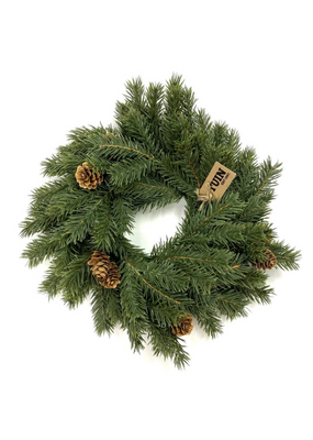 Pine Wreath With Cones 12"