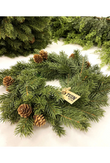 Pine Wreath With Cones 12"