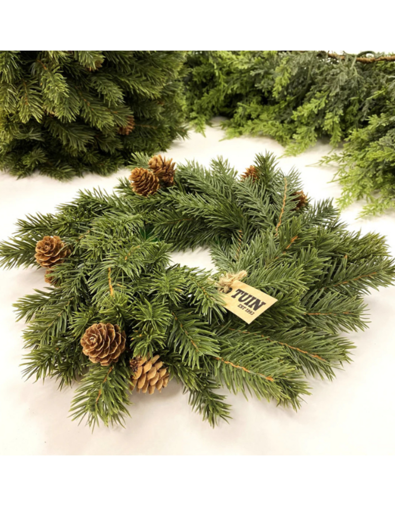 Pine Wreath With Cones 12"