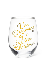 Dreaming of a Wine Christmas Stemless Wine Glass