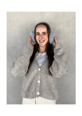 Lemon Loungewear Windy Berber Ear Muffs in Pastel Grey-Blue by Lemon Loungewear