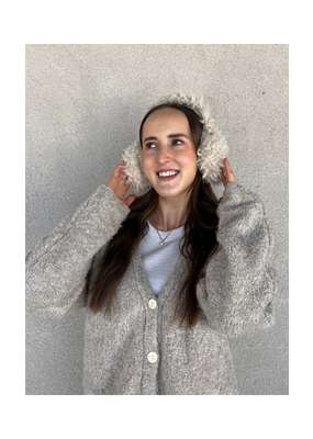 Lemon Loungewear Touch Berber Ear Muffs in Light Beige by Lemon Loungewear