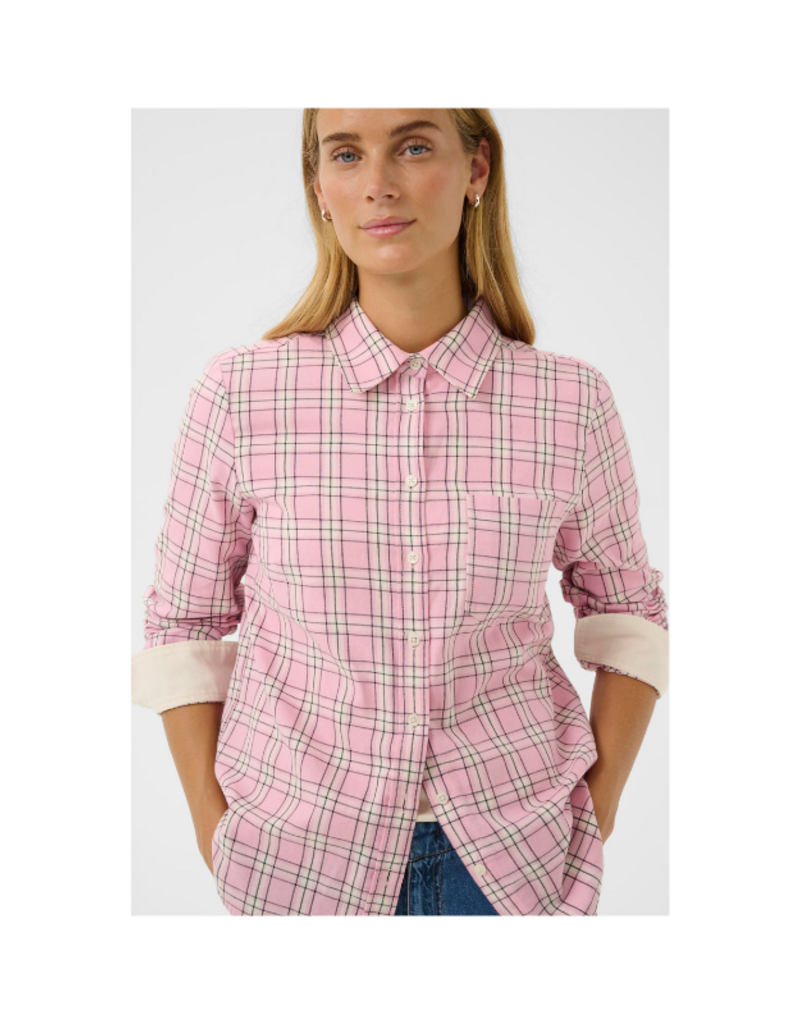 Part Two Yana Shirt in Pink Check by Part Two