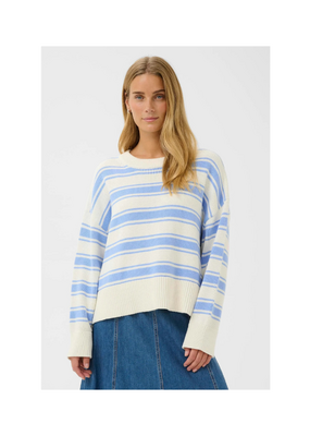 Part Two Serafine Pullover in Hydrangea Trio Stripe by Part Two