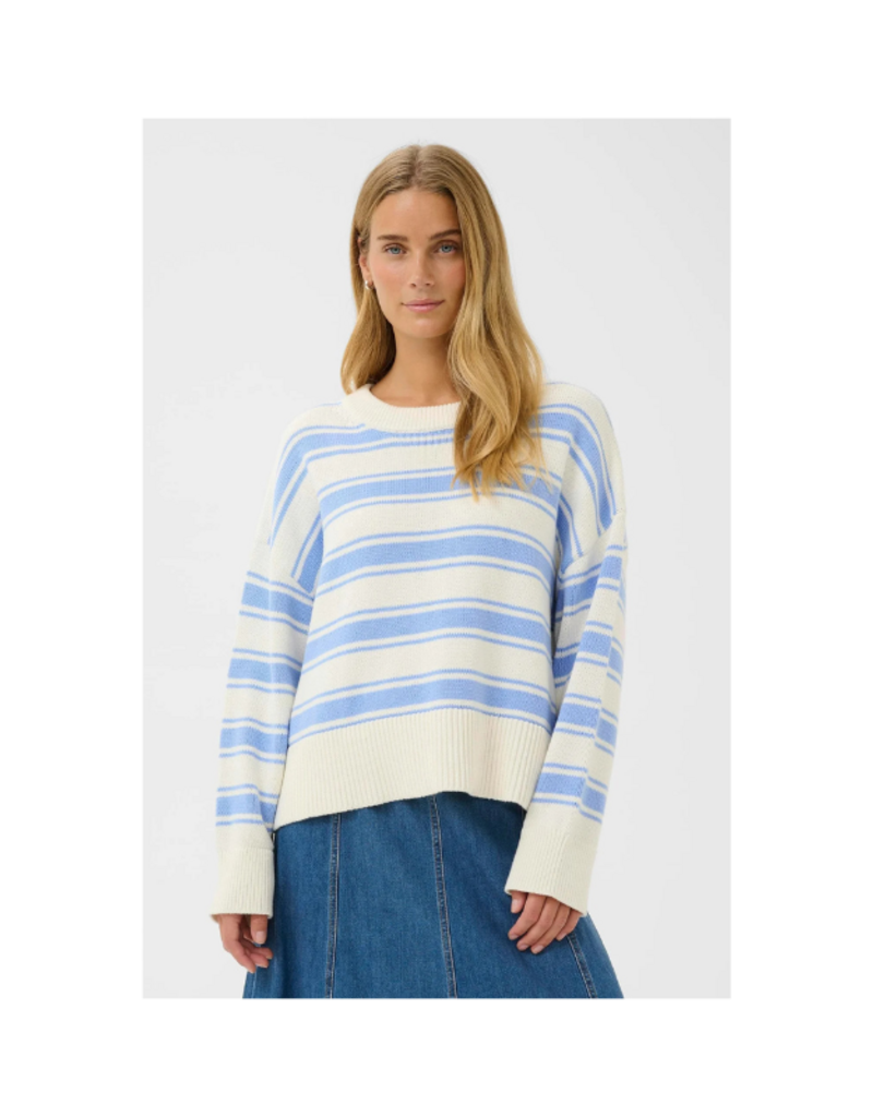 Part Two Serafine Pullover in Hydrangea Trio Stripe by Part Two