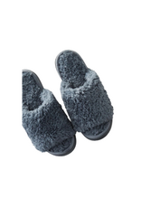 Lemon Loungewear Anywhere Berber Slide Slippers in Charcoal