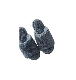 Lemon Loungewear Anywhere Berber Slide Slippers in Charcoal
