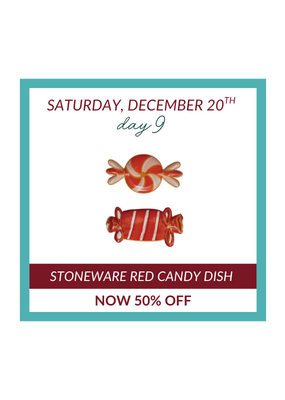 Creative Co-Op 12 Days of Christmas DEAL OF THE DAY #9 - Stoneware Red Candy Dish
