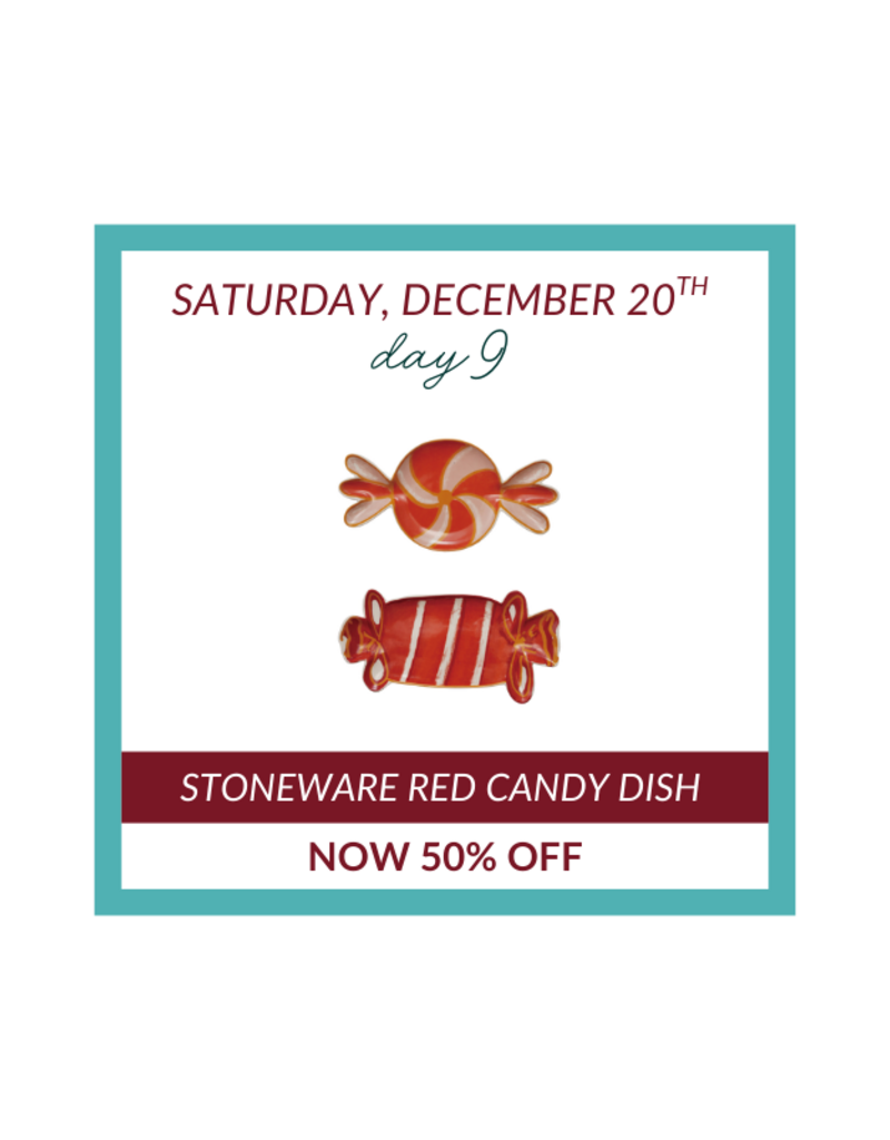 Creative Co-Op 12 Days of Christmas DEAL OF THE DAY #9 - Stoneware Red Candy Dish