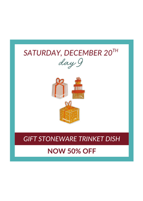 Creative Co-Op 12 Days of Christmas DEAL OF THE DAY #9 - Gift Stoneware Trinket Dish