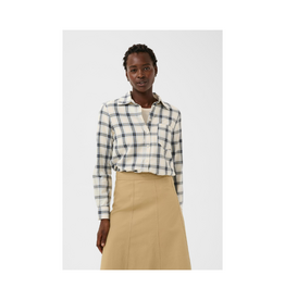 Part Two Yana Shirt in Big Dark Navy Check by Part Two