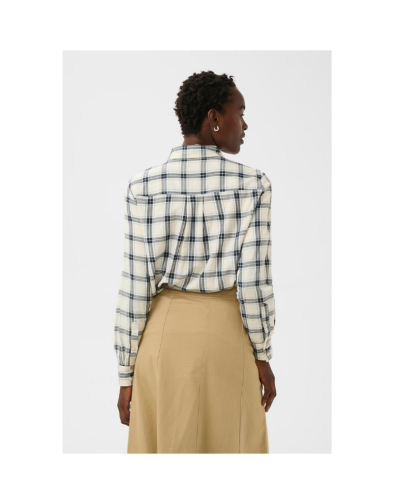 Part Two Yana Shirt in Big Dark Navy Check by Part Two