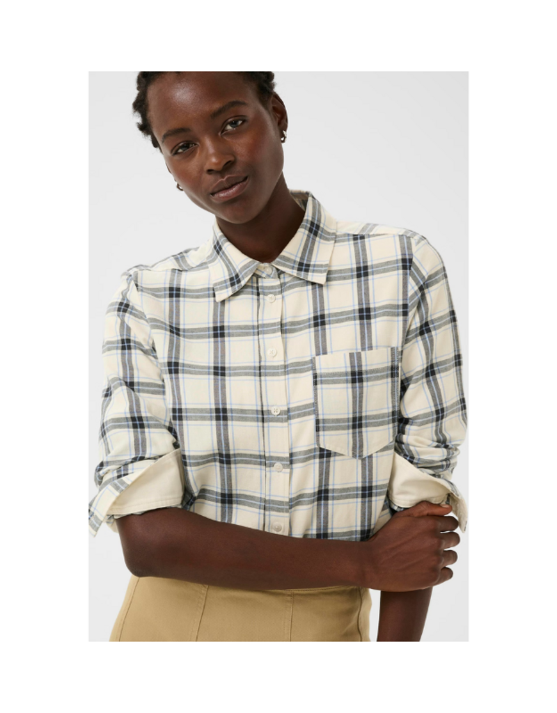 Part Two Yana Shirt in Big Dark Navy Check by Part Two