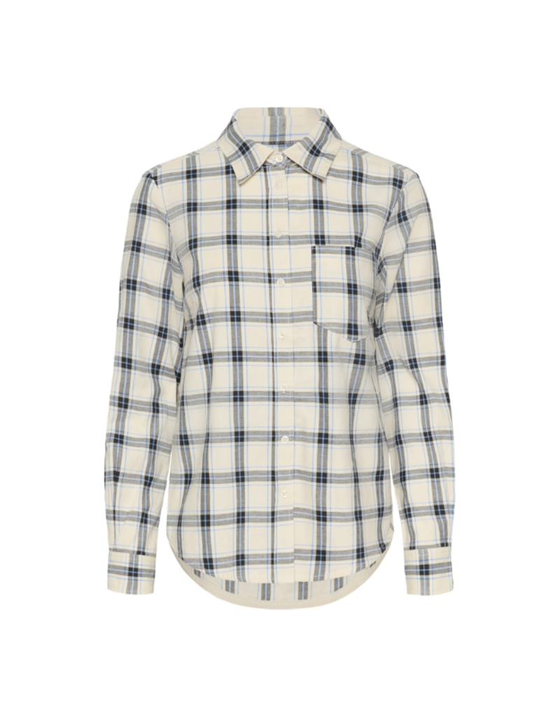 Part Two Yana Shirt in Big Dark Navy Check by Part Two