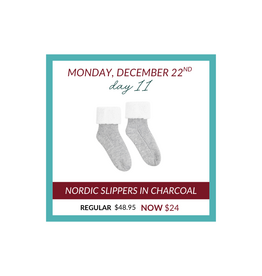 Lemon Loungewear 12 Days of Christmas DEAL OF THE DAY #11 - Nordic Wool Slippers in Charcoal