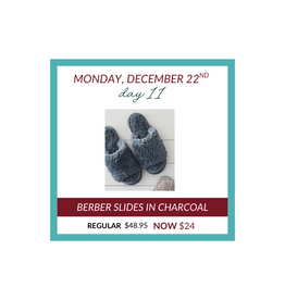 Lemon Loungewear 12 Days of Christmas DEAL OF THE DAY #11 - Anywhere Berber Slide Slippers in Charcoal