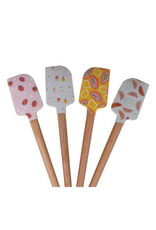 Silicone Wood Spatula Fruit Set