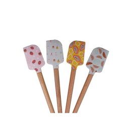 Silicone Wood Spatula Fruit Set