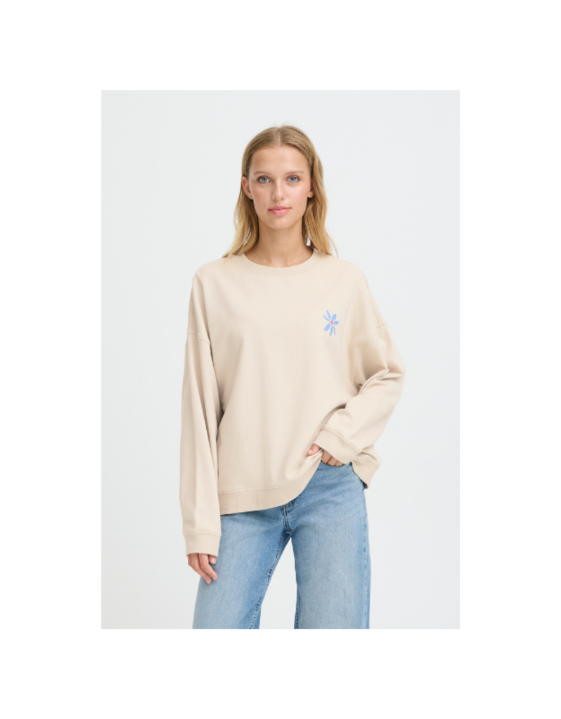 ICHI Bauma Sweater in Birch/Multi by ICHI