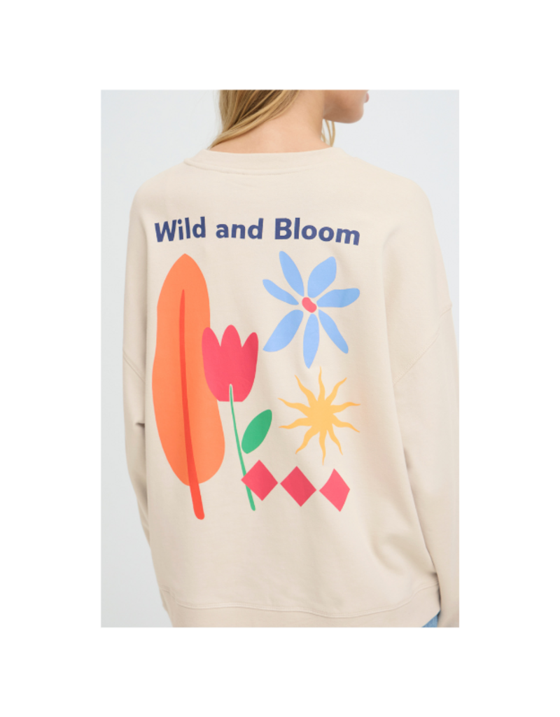 ICHI Bauma Sweater in Birch/Multi by ICHI