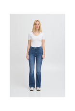 ICHI Twiggy Flaired High Waist Jean in Medium Blue by ICHI
