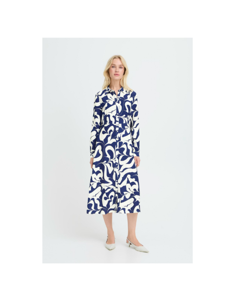 b.young Ikaia Shirt Dress in Medieval Blue by b.young