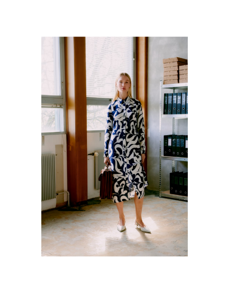 b.young Ikaia Shirt Dress in Medieval Blue by b.young