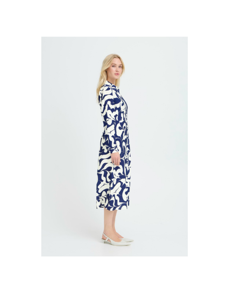 b.young Ikaia Shirt Dress in Medieval Blue by b.young