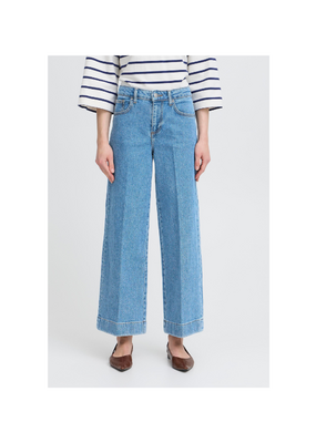 b.young Kibine Wide Jeans in Mid Blue Denim by b.young