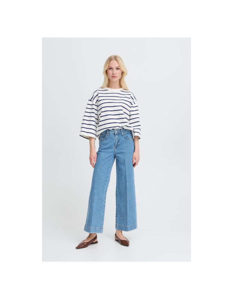 b.young Kibine Wide Jeans in Mid Blue Denim by b.young