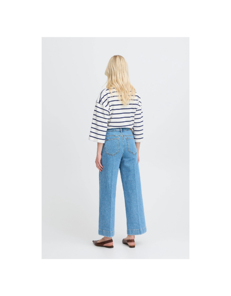 b.young Kibine Wide Jeans in Mid Blue Denim by b.young