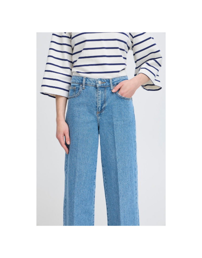 b.young Kibine Wide Jeans in Mid Blue Denim by b.young