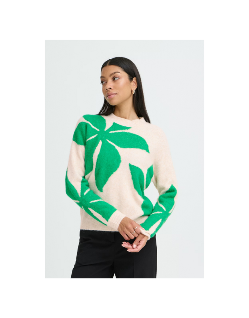 b.young Omea Flower Jumper in Leprechaun by b.young