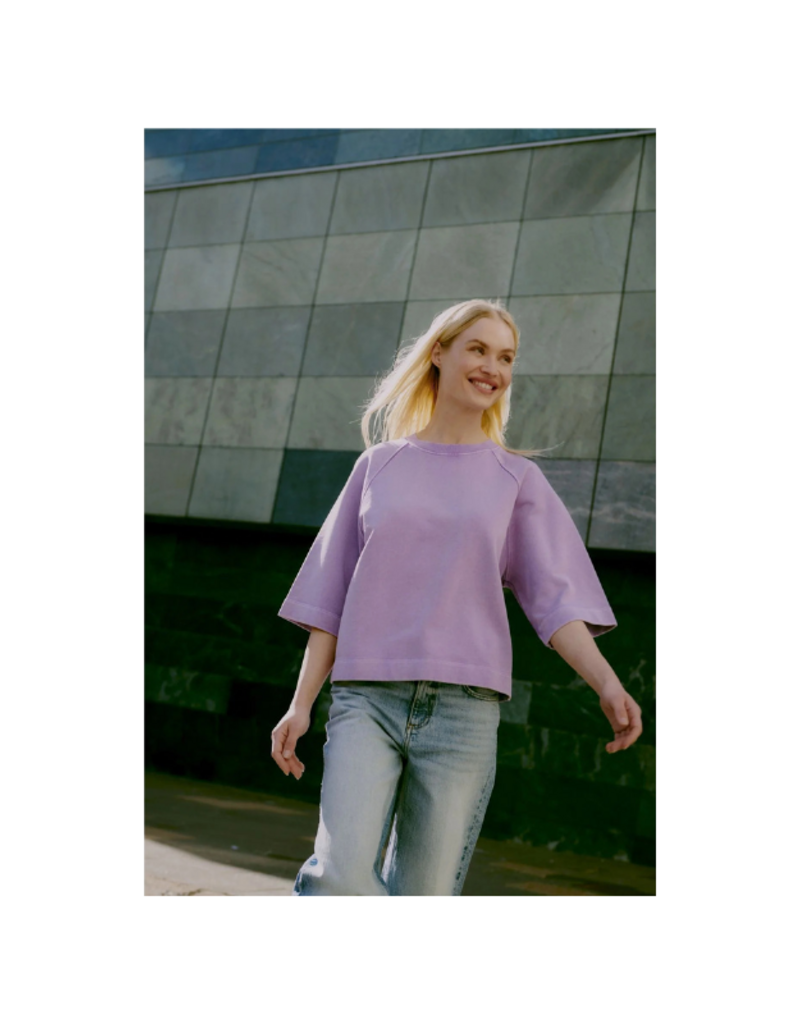 b.young Rasma Short Sweater in English Lavender by b.young